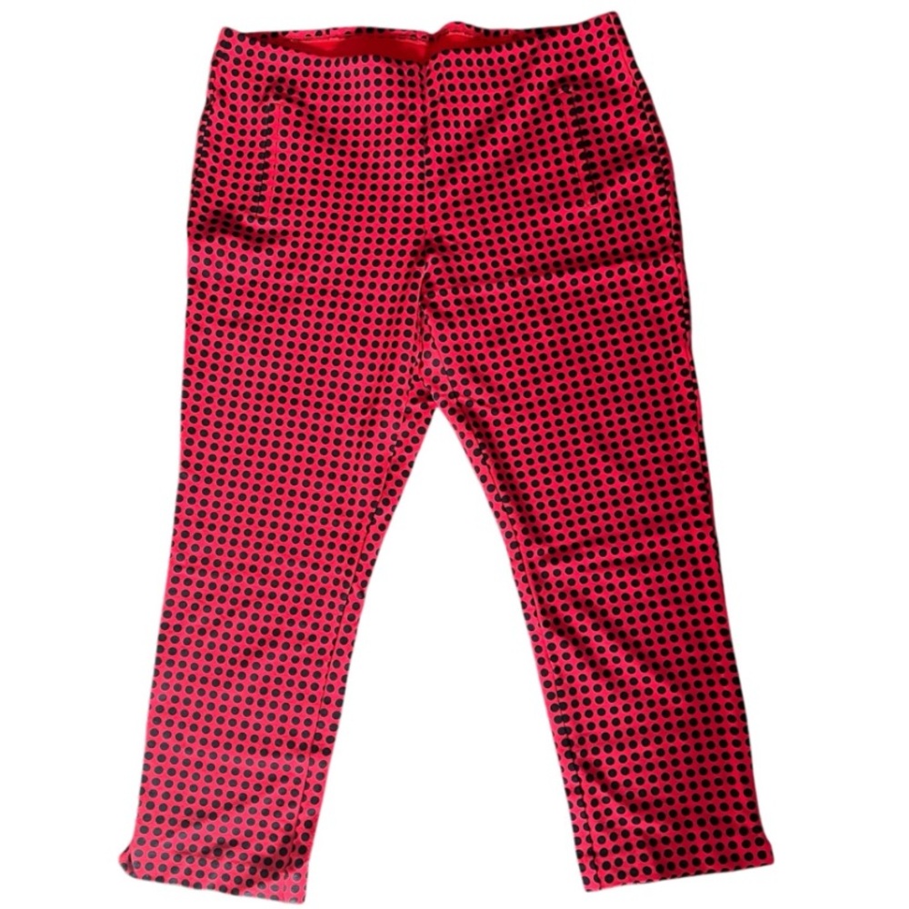 Chico’s Red Black Polka Dot High Waist Stretch Leggings Pants sz 2.5 US 14 $110